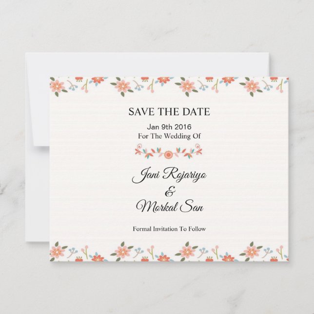 Hochzeit Speichern Sie das Datum PostCard Save The Date (Vorderseite)