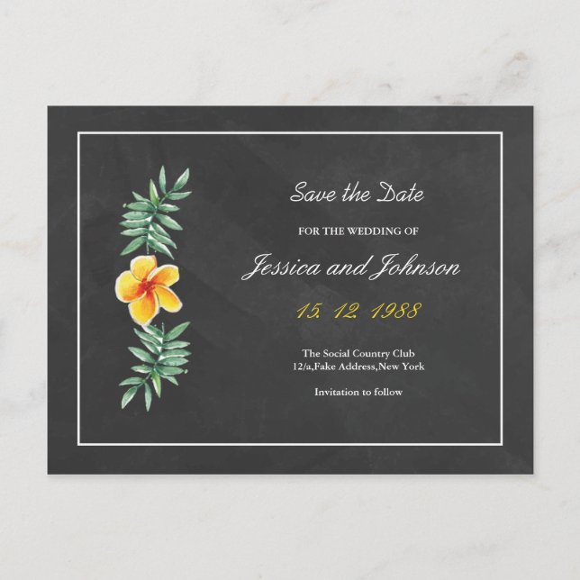 Hochzeit speichern Sie das Datum Postkarte (Vorderseite)