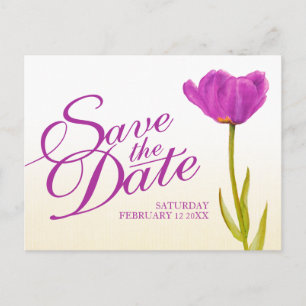 Hochzeit Speichern Sie das Datum Postkarte lila Tu