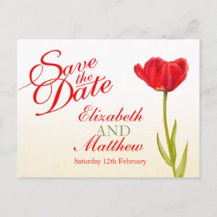 Hochzeit Speichern Sie das Datum Postkarte rote Tu