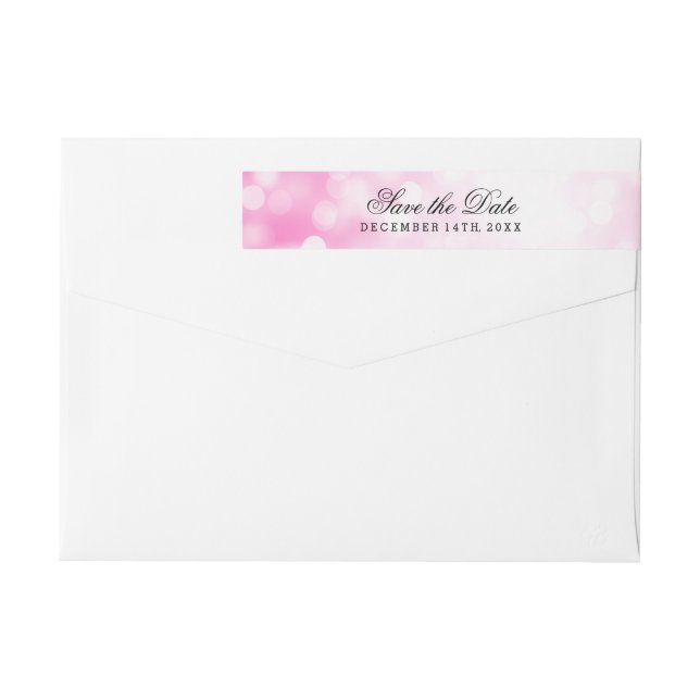 Hochzeit speichern Sie das Datum rosa Glitzer Lich (Rückseite)