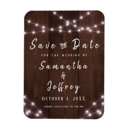 Hochzeit speichern Sie das Datum rustikale String Magnet