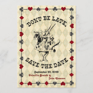 Hochzeit speichern Sie Datum, Alice im Wunderland Save The Date