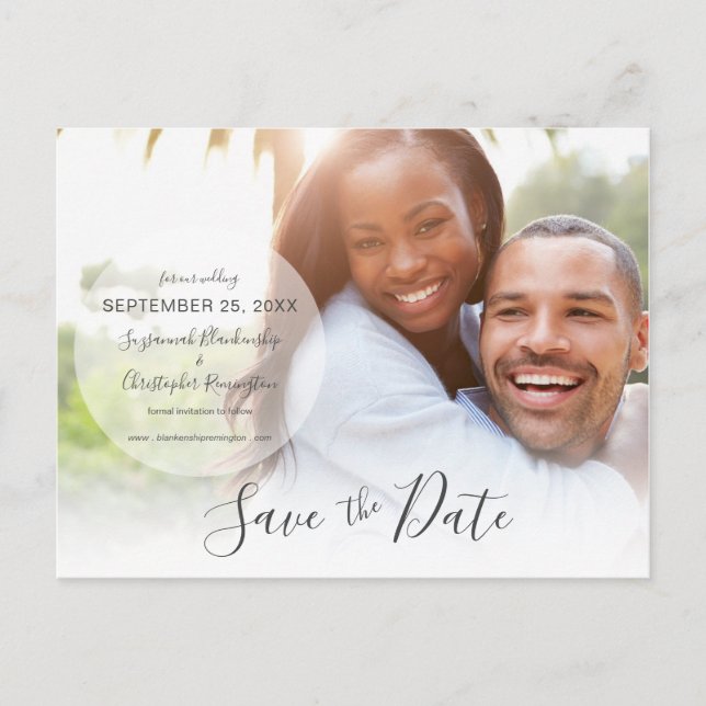 Hochzeit Speichern Sie die Datum Ankündigung benut Postkarte (Vorderseite)