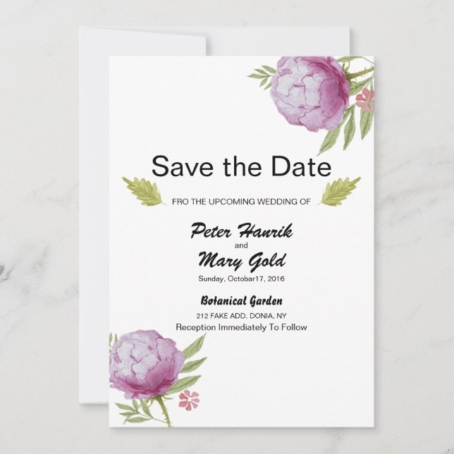 Hochzeit Speichern Sie die Datum Ankündigung Postk (Vorderseite)