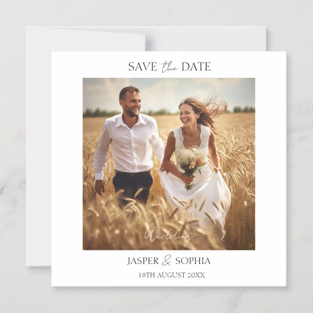 Hochzeit Speichern Sie die Datums-Foto-Magnetkarte Magneteinladung (Vorderseite)