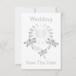 Hochzeit Speichern Sie die Datumskarte Silberdrach Save The Date