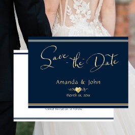 Hochzeit speichert die Date Navy Gold Verlobung Ca Save The Date