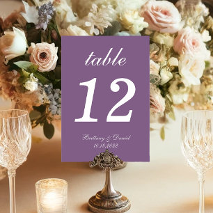 Hochzeit Staubig Lila Einfach Elegante Kalligrafie Tischnummer