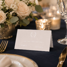 Hochzeit taupe cremefarbene monogrammierte Girland Platzkarte