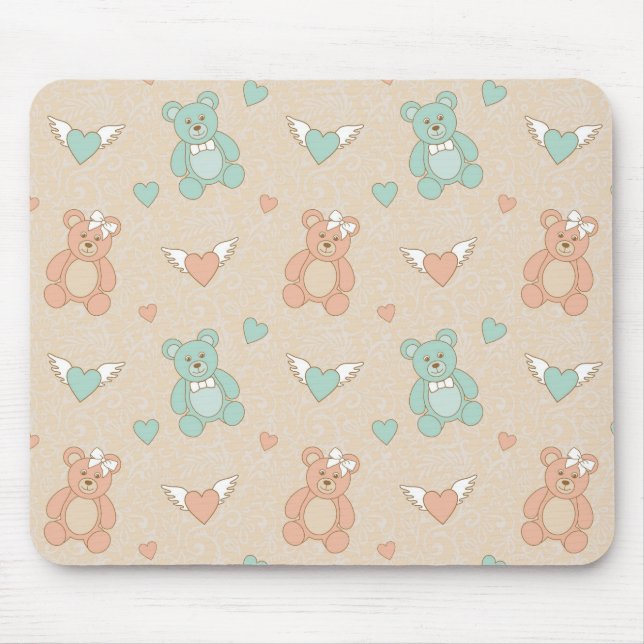 Hochzeit-Teddybären Mousepad (Vorne)