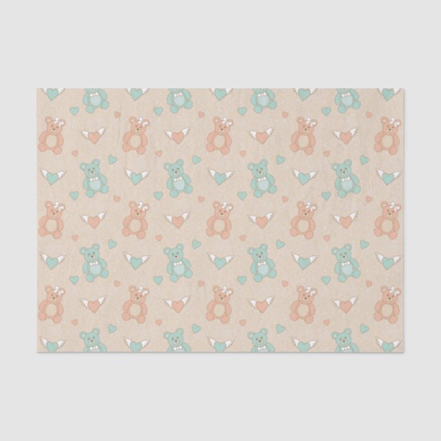 Hochzeit-Teddybären Seidenpapier (Vorderseite)