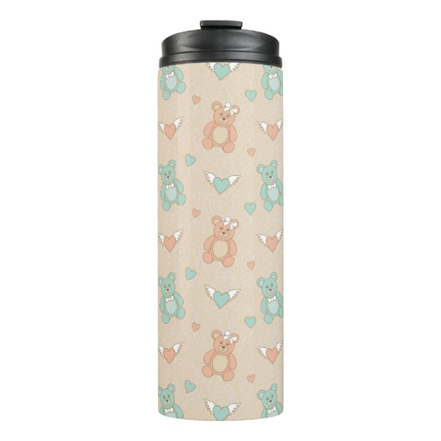 Hochzeit-Teddybären Thermosbecher (Vorderseite)