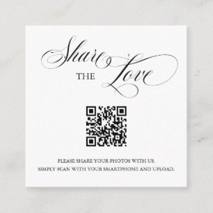Hochzeit Teilen Sie die Liebe QR-Code Foto-Einsatz Begleitkarte