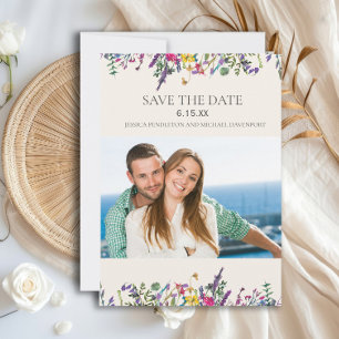 Hochzeit Termin Foto Aquarell Wildblumen Save The Date