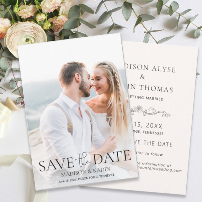 Hochzeit Termin Foto Elegantes Skript Save The Date (Von Creator hochgeladen)