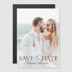 Hochzeit Termin merken Verlobungsfoto Elegantes Sk Magneteinladung
