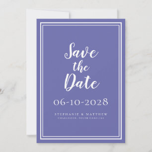 Hochzeit Terminankündigung Periwinkle Blau Weiß Mo