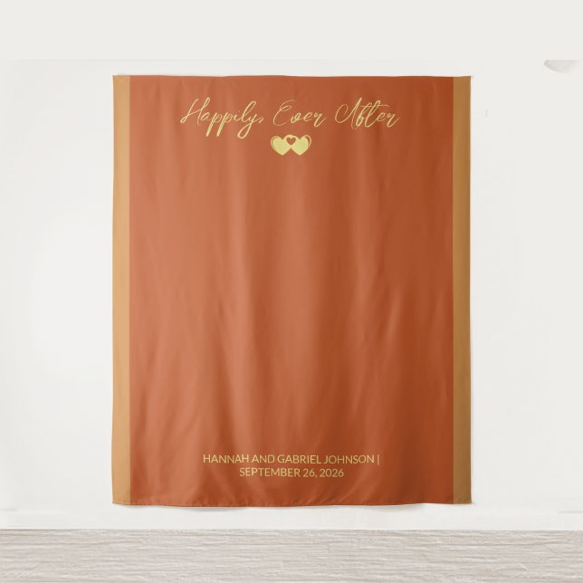 Hochzeit Terracotta Gold Hintergrund Wandteppich (Vorderseite)