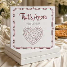 Hochzeit That's Amore Herz Pizza Box Etikett Rot