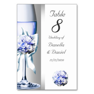 Hochzeit Tischnummer Blau Navy