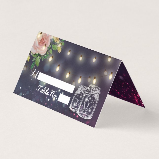 Hochzeit Tischnummer Escort Mason Jar Lila Light (Vorderseite)