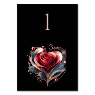 Hochzeit Tischnummer-Herz-gestaltete Rose Tischnummer