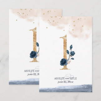 Hochzeit Tischnummer in Marine, Rost und Gold