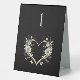 Hochzeit Tischnummer-Moderne Blume mit Herz Tischaufsteller
