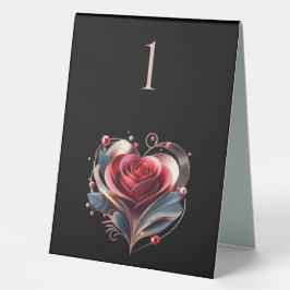 Hochzeit Tischnummer-Moderne Herz geformt Rose Tischaufsteller
