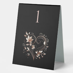 Hochzeit Tischnummer-Moderne Rose Gold Blume Tischaufsteller