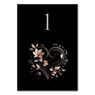 Hochzeit Tischnummer-Moderne Rose Gold Blume Tischnummer