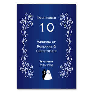 Hochzeit Tischnummer Royal Blue Bride Groom