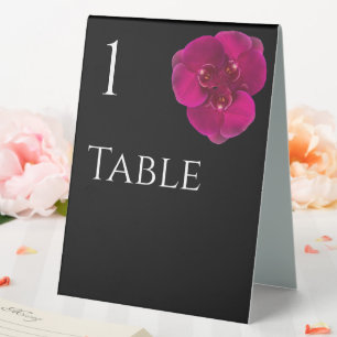 Hochzeit Tischnummer-Schwarz Fuchsia und Weiß- Tischaufsteller