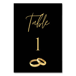 Hochzeit Tischnummer-Schwarz & Gold- Tischnummer