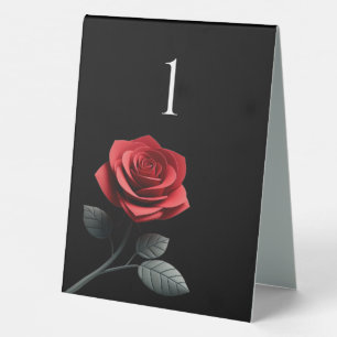 Hochzeit Tischnummer-Single-Rote Rose Tischaufsteller