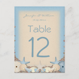 Hochzeit Tischnummer Tropical Beach Muscheln