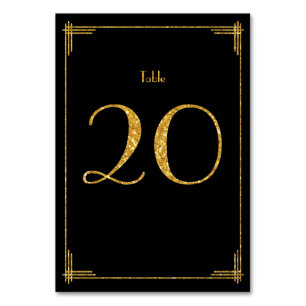 Hochzeit Tischnummern Gold Sequins Art Deco 20