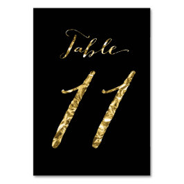 Hochzeit Tischnummern Schwarzes Gold Foil Nr. 11