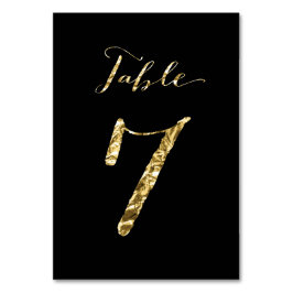 Hochzeit Tischnummern Schwarzes Gold Foil Nr. 7