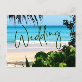Hochzeit Tropical Beach Ocean Blue Ziel Einladungspostkarte