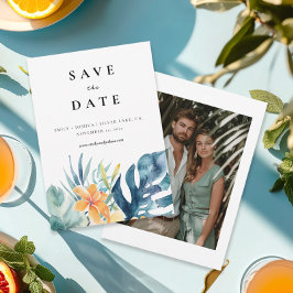 Hochzeit tropischer Flora Save The Date