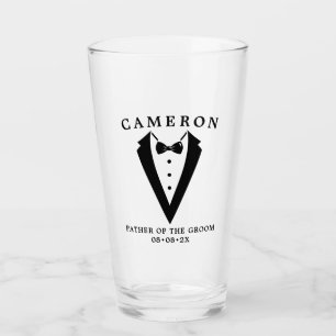 Hochzeit Tuxedo Personalisierter Vater des Bräutig Glas