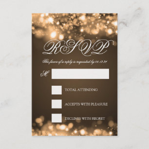 Hochzeit UAWG funkelndes Licht-Gold RSVP Karte