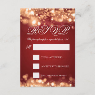 Hochzeit UAWG funkelndes Licht-Gold RSVP Karte