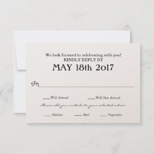 Hochzeit UAWG Karte mit MAHLZEIT-Auswahl
