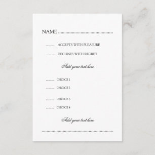Hochzeit UAWG mit Menü beleuchtet Türkis RSVP Karte