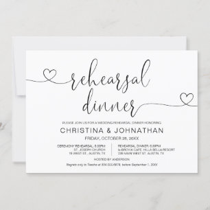 Hochzeit und Abendessen, Moderne Kalligrafie I Einladung