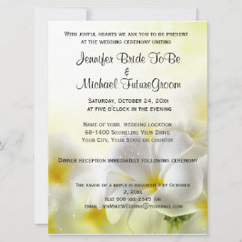 Hochzeit und Empfang von Hawaiian White Plumeria Einladung