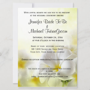 Hochzeit und Empfang von Hawaiian White Plumeria Einladung